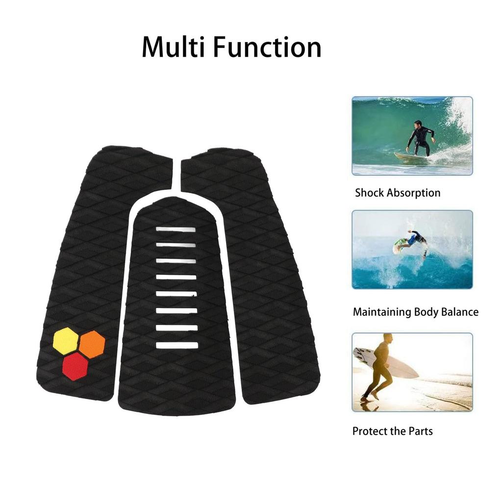 3-teiliges EVA-Surfbrett-Traktionspad, rutschfester Griff-Stomp oder Deckpad, zuschneidbares Deckblatt für Yacht-Skimboards, Longboards, Fishboards und Shortboards