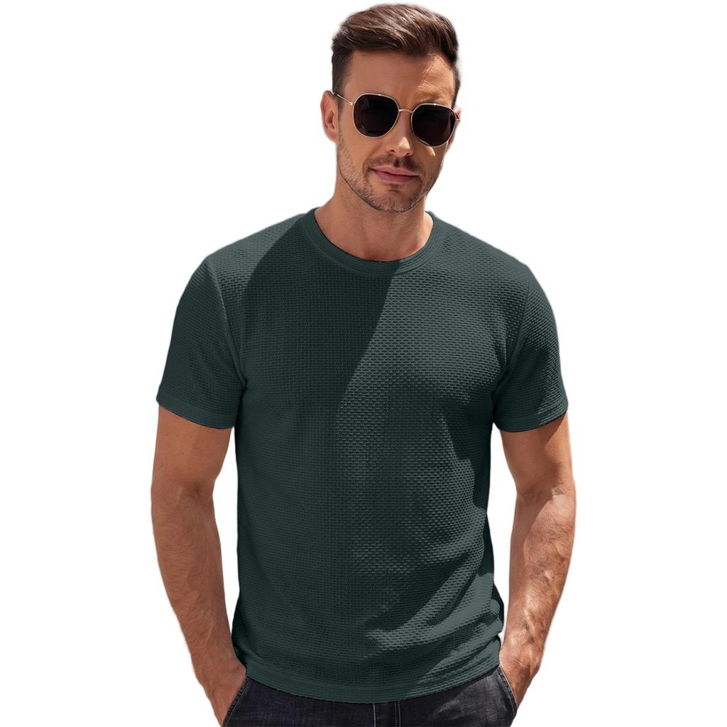Mesh Ice Silk T-shirt Men's Short Sleeved Round Neck Half Sleeved Men's Base Shirt Men's T-shirt Quick Drying