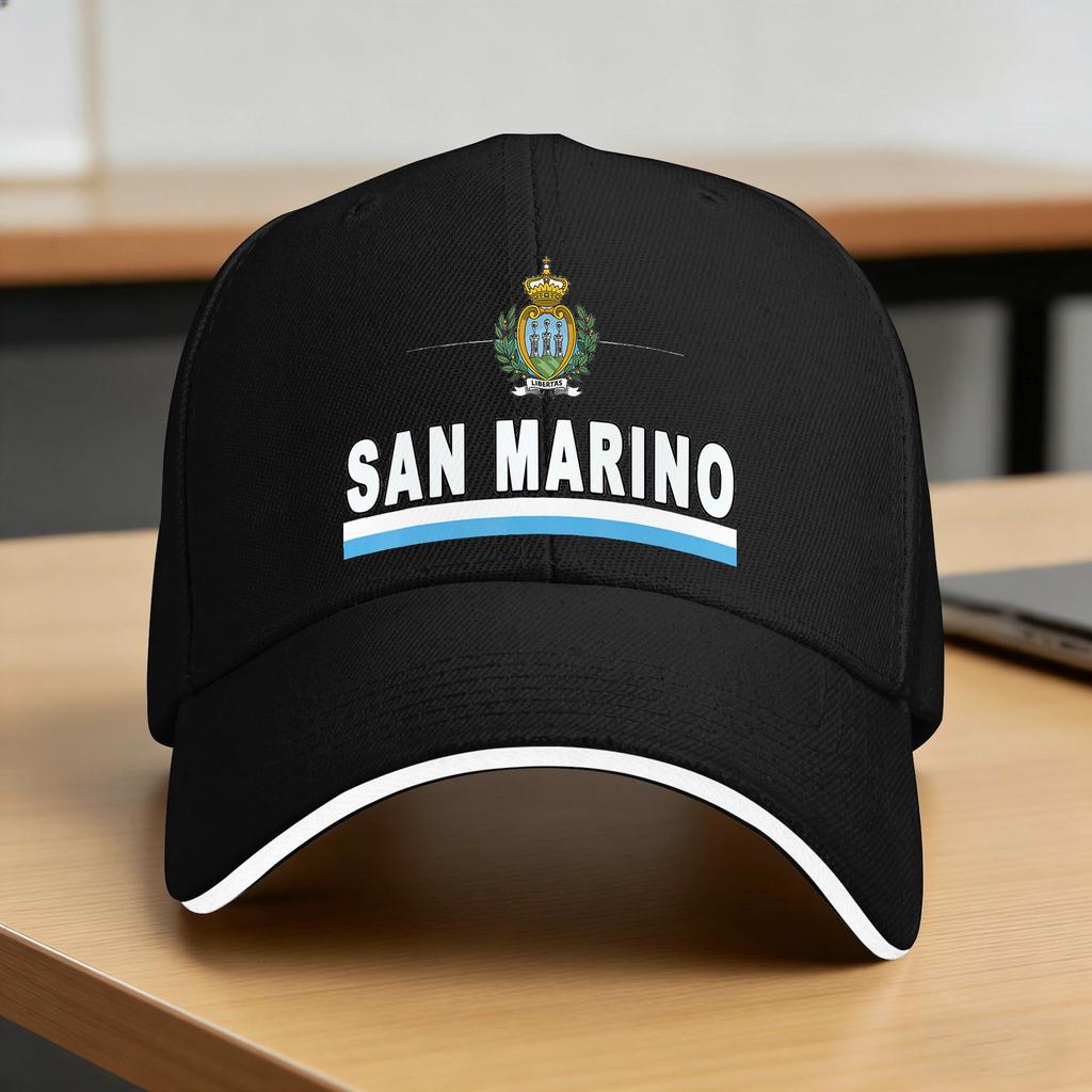 San Marino Flag and Emblem Sporty Baseball Cap  UnisexTeens Print Trucker Hat Fashion Outdoor Sports SunProof Baseball Caps