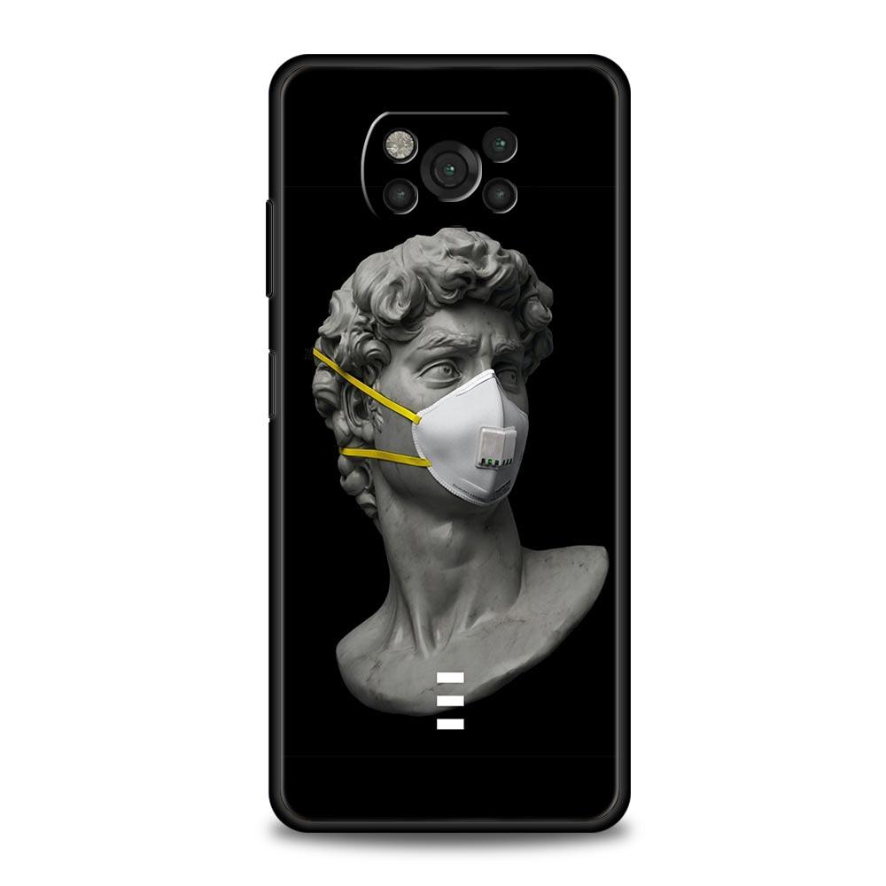 Cartoon Statue Abstract Art Phone Case Cover for Xiaomi Poco F7 Ultra F6 F5 F4 F3 X6 X5 X4 X3 NFC C51 C55 M4 GT Soft TPU Shell