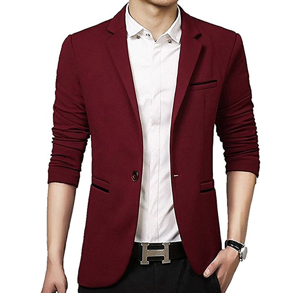 

Tailored Jacket for Slim Casual Business Commuting Large M [Gopune] Men, Blazer, Comfortable, Stretch, Suit, Wear, Wear, Size, Red,