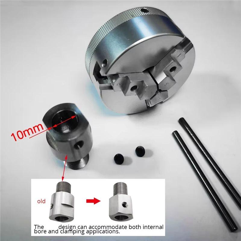 ABGR-Aluminum Alloy For Lathe Bench Grinder Mini Three Jaw Chuck For Electric Drill Self Centering Woodworking Turning Tool