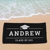 Graduation Season Personalized Beach Towel Custom Name/Logo Oversized Microfibertowel Summer Partygift For Beach Swimming Sports