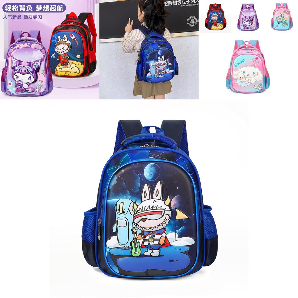 Adorable Labubu Cartoon Backpack For Kids With Durable Nylon Material In Multiple Colors
