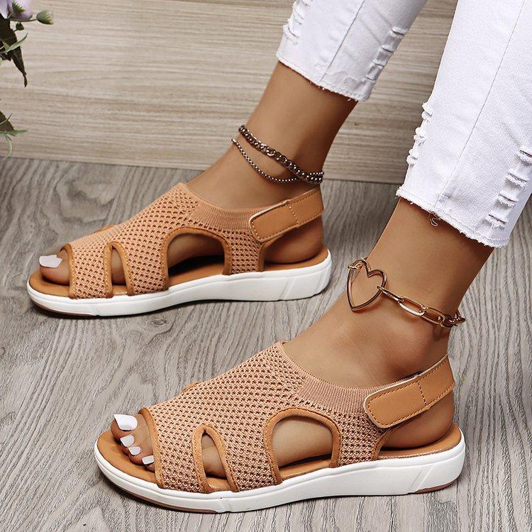 Fashion Summer Women Sandals Big Size Flat Casual Shoes Breathable Mesh Platform Shoes Woman Fashion Beach Sandal Sandalias De Las Mujer