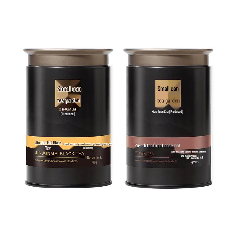 Xiao Guan Tea Flowing Gold Jin Jun Mei Black & Pu-erh Ripe Tea Set, 125g