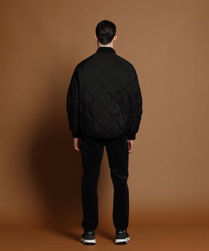 Panicale Black Duck Down Quilted Jumper