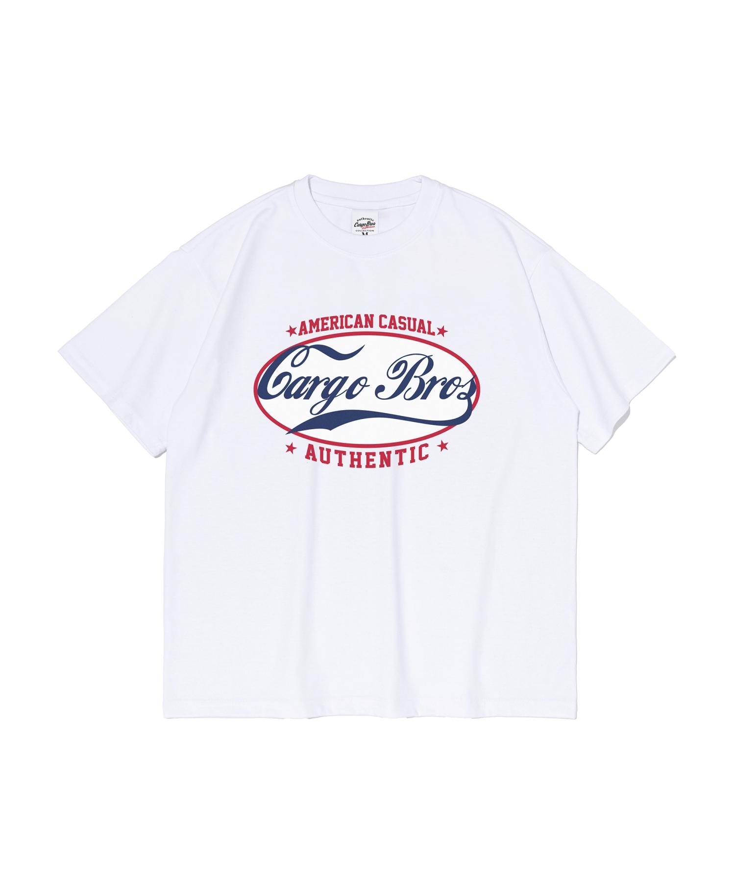 Cargo Bros For Woman American Classic Oval Logo Short Sleeve T-Shirt (White) 2Xl