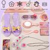 Kids Toys Pretend Play Beauty & Fashion Toy Simulation Makeup Set Jewelry Crown Necklace Cosmetic Educational Toy For Girls Gift