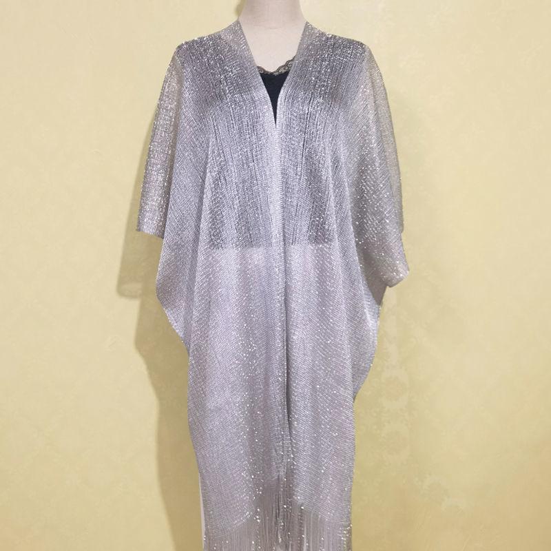 

Tassel Gold Bikini Cover Up Sexy Beach Dress Tunics For Women Beachwear Summer Cover-Ups Kaftan Evening Dress Shawls one size