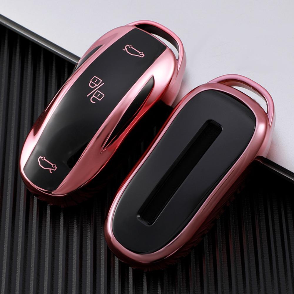 Für Tesla Model 3 Y X S Schlüsselanhänger Abdeckung Kartenhalter Lederetui für Autoschlüssel