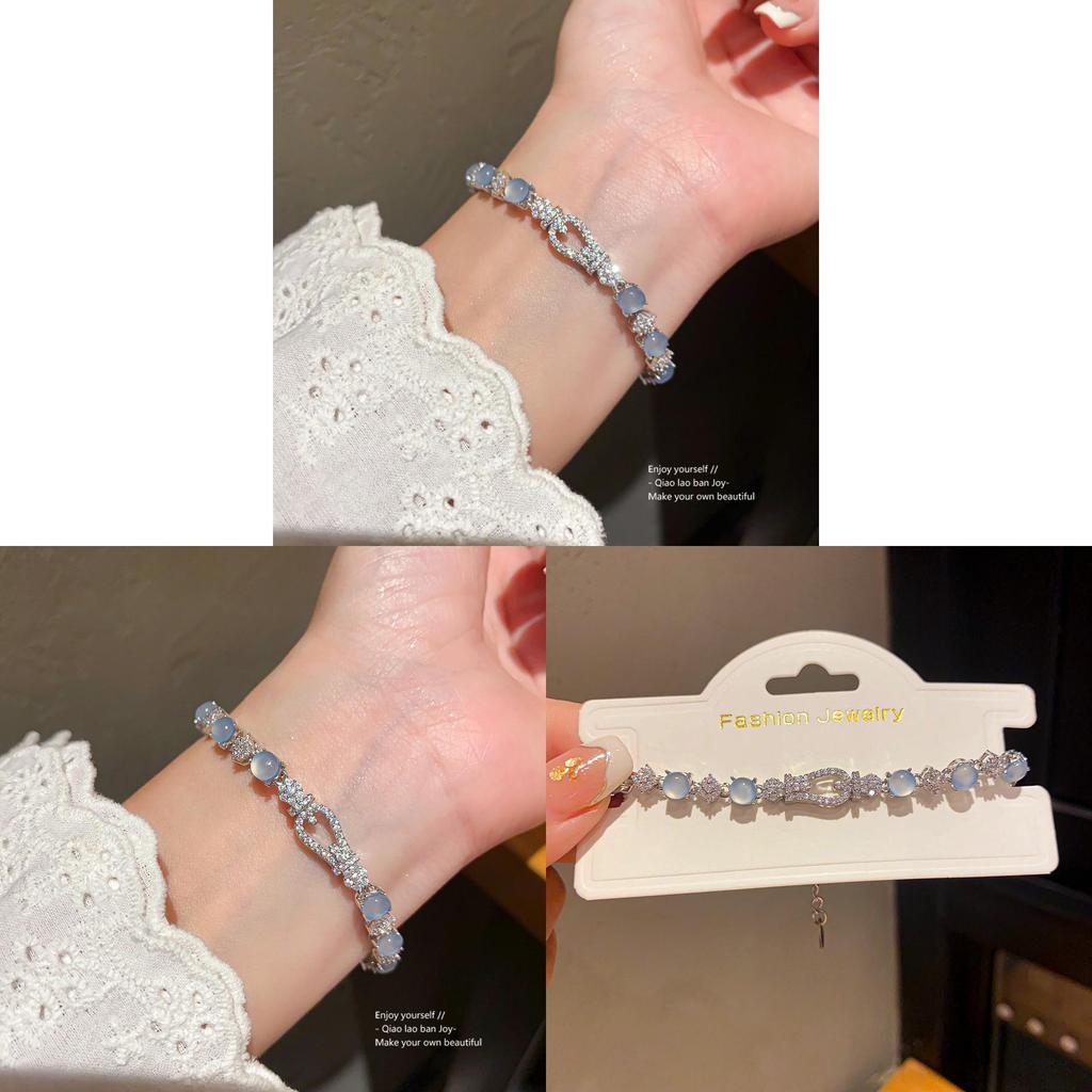 Geometrisches Zirkon Silberarmband für Damen Handgefertigt Eleganter Modeschmuck Geschenk für Sommer 2025