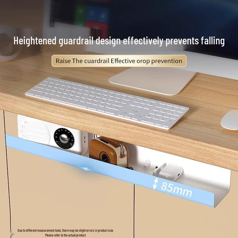 Podstolní organizér kabelů - Bezvrtací vedení kabelů s držákem napájecí lišty a stahovacími páskami