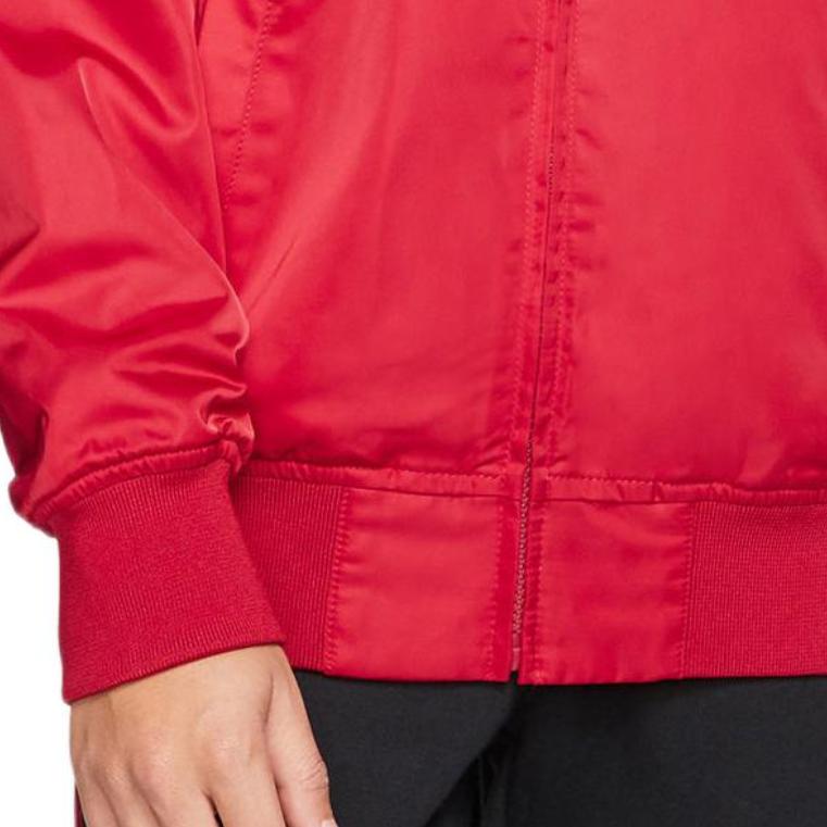 Jordan Baseball Jacket Solid Color Logo Patch Zip-Up Cardigan Kids jackets Red CV5720-687