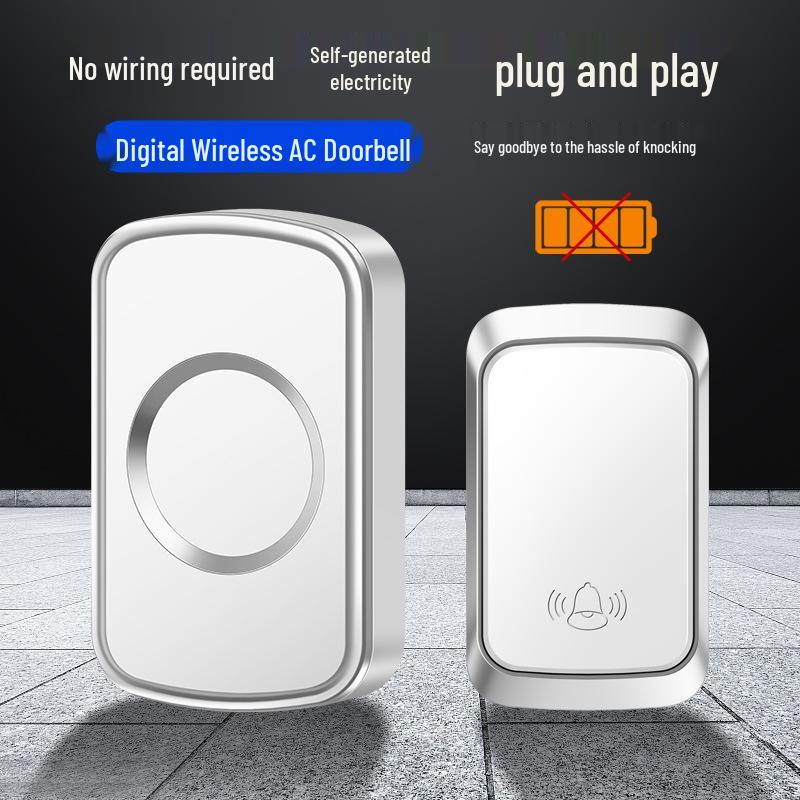 Smart Wireless Doorbell Self-Powered, Battery-Free, Waterproof, Long-Range with Elderly Friendly Caller
