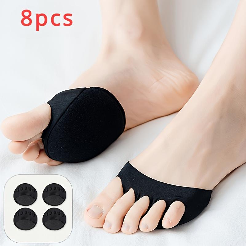 

8pcs Forefoot Half Length Socks, Five Finger Socks, Women s Invisible Sweat Absorbing Split Toe Socks, Summer Thin High Heels, Sock Covers, Sock Soles 8pcs чорний