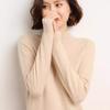 2024 Nový dámský svetr pulovr v korejském stylu s polovyvýšeným límcem a dlouhým rukávem v jednobarevné variantě