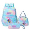 3Pcs/Sets Mochila Backpack Colorful Schoolbag Pencil Case Lunch Bag for Students School Bags Pen Bags