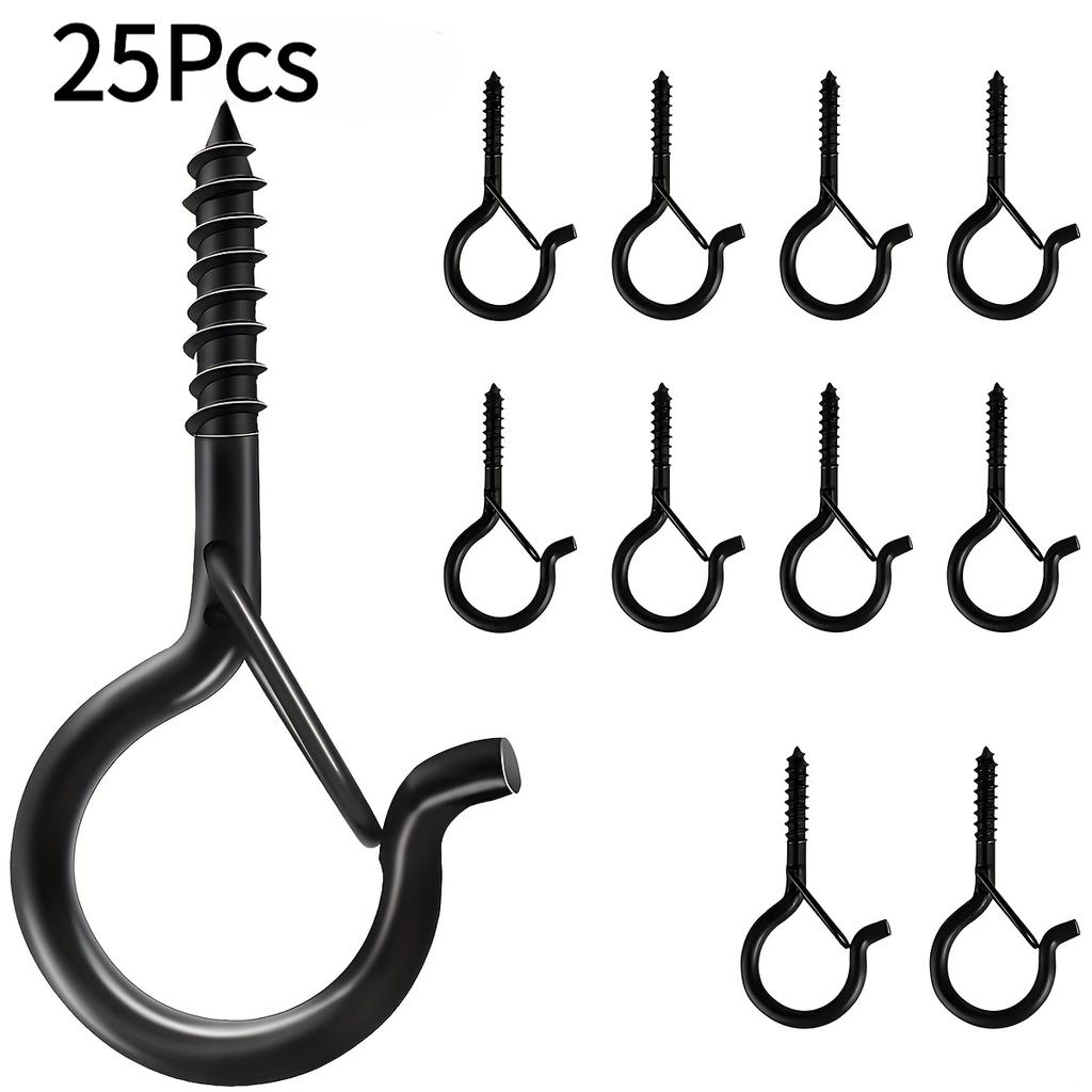 10Pcs/25Pcs/40Pcs Q-Type Hooks | Easy To Release, With A Safety Buckle Design, Suitable For Hanging Outdoor Halloween String Lights, Plant Baskets