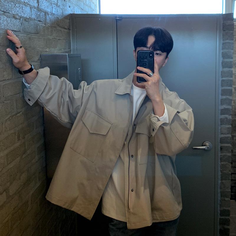 

Куртки мужские весенние корейские модные топы ретро лацканы повседневные рабочие куртки 2XL