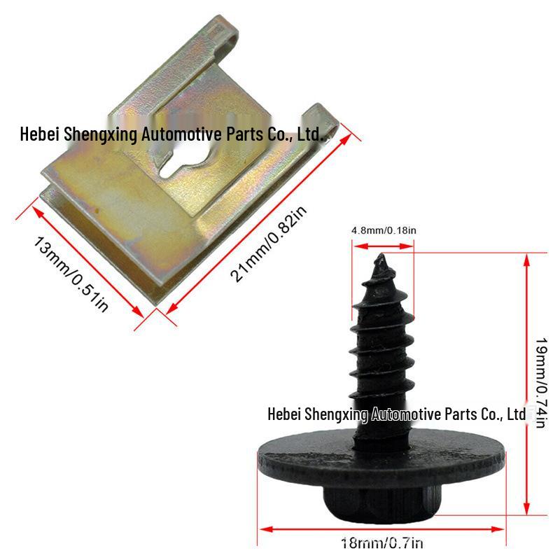 BMW Car Decorative Fastener: Black Zinc Hex Head Screw Clip