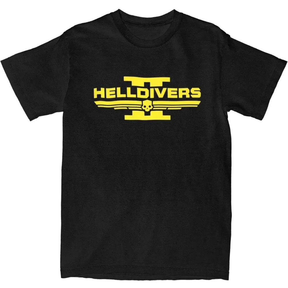 Vintage Helldivers 2 Video Game T-Shirts for Men Women  Tees Shirt Original Clothes