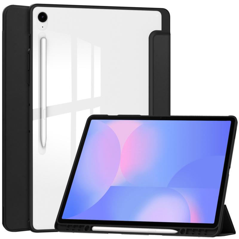 Tablet Case For Galaxy Tab S10FE+ 13.1 S10FE Plus X620 Tri-Fold Stackable Acrylic Pen Slot Case