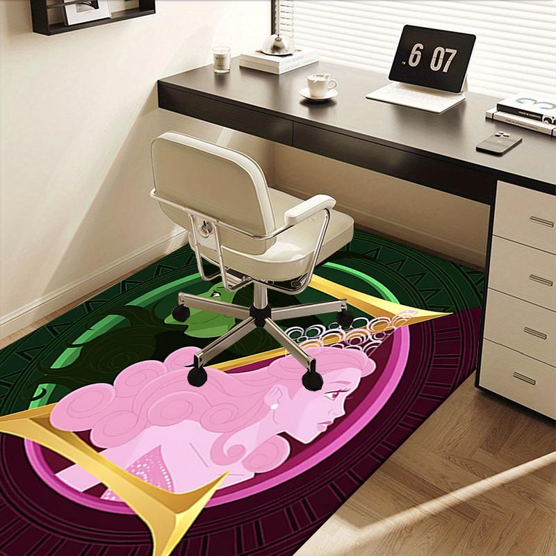 Wicked Queen Pattern Polyester Office Carpet Chair Mats, Home Decor Dormitory Floor Protector with Anti-Skid Backing, Large Area Coverage,Ch