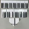 Piano Accessory Set: 88 Glossy White & Matte Black Leather Keys