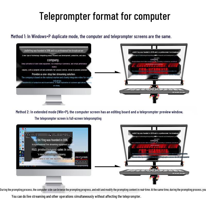 JiaShiYing JS27P Professional 27-inch Dual Screen Teleprompter