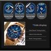 POEDAGAR Luxury Man Wristwatch Sports Leather Quartz Watch Waterproof Luminous Calendar Chronograph Watches Male Clock