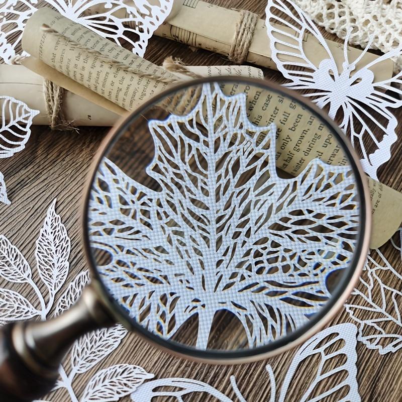 1pc of 10 Vintage Hollow Butterfly Plant White Texture Material Paper Handbooks Decorations