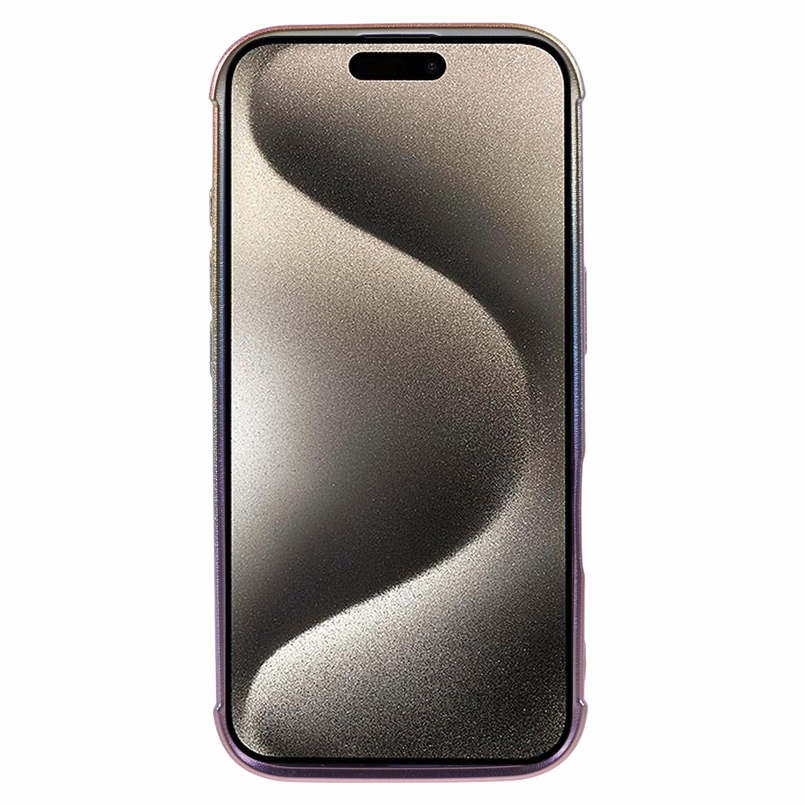 

For iPhone 16 Magnetic Case TPU Gradient Electroplated Phone Cover Colorful White