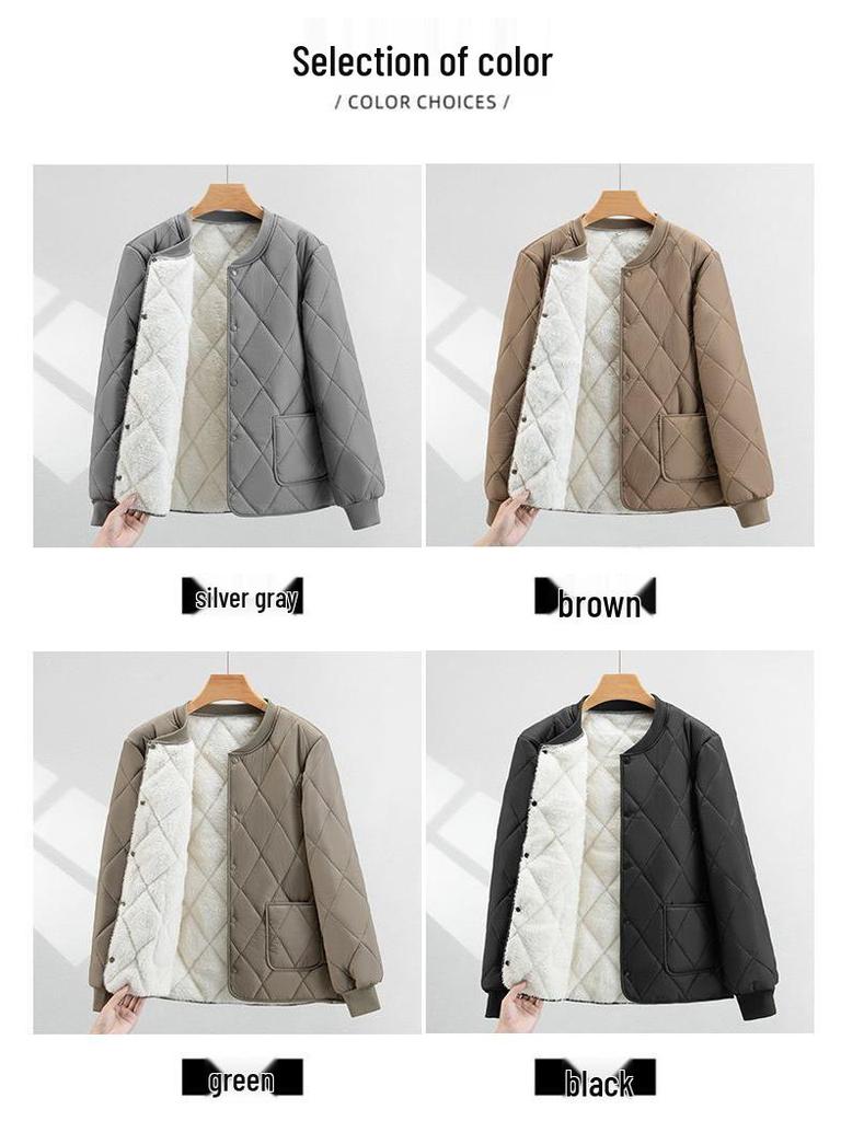 Men's Plus Size Lambswool Cotton Jacket - Autumn Winter Warm, Velvet-Lined, Thick, Short Collar, Loose Fit, Versatile Design