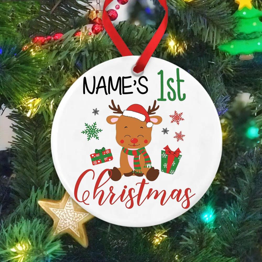Custom Name Baby Ornament Personalized Infant Keepsake Gift Xmas Party Decrto Decoration Photo Prop Baby Photography Accessories