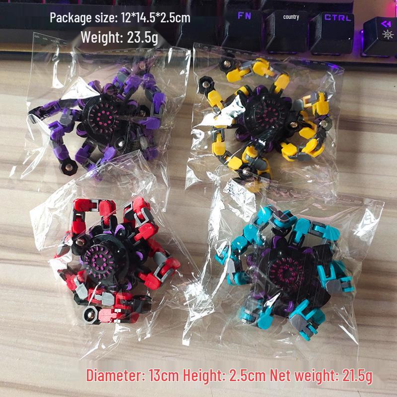 Douyin Luminous Mechanical Spinner: Children s Transforming Cross-Border Decompression Toy