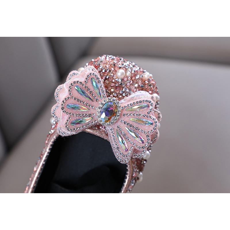 Autumn new style ladylike baby girl girls' princess rhinestone flat shoes, leather shoes, dance performance shoes