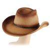 Straw Cowboy Hat Gradient Spray Color Western Straw Cowboy Cowgirl Hat for Men Women Wide Brim Sun Hat for Outdoor Beach Travel