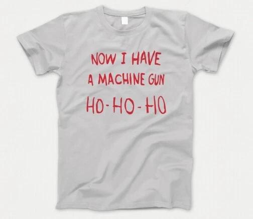 

Сейчас у меня есть пулемет Футболка 975 Хо-Хо Крепкий орешек Фильм Санта Смешной Рождественский 4XL