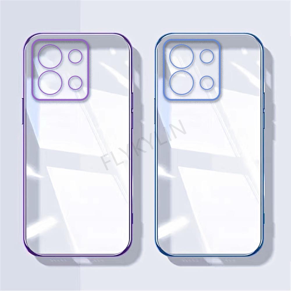 14 C Luxury Transparent Plating Phone Cases For Xiaomi Redmi 14C 12C 13 10C 10 13C 12 10A A3 9 9A A1 A2 Plus Soft Silicone Cover