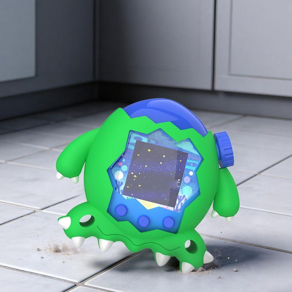 Silicone Protective Case Anti-Scratch Shockproof Skin Cover Sleeve Cartoon Dinosaur with Lanyard for Tamagotchi Paradise