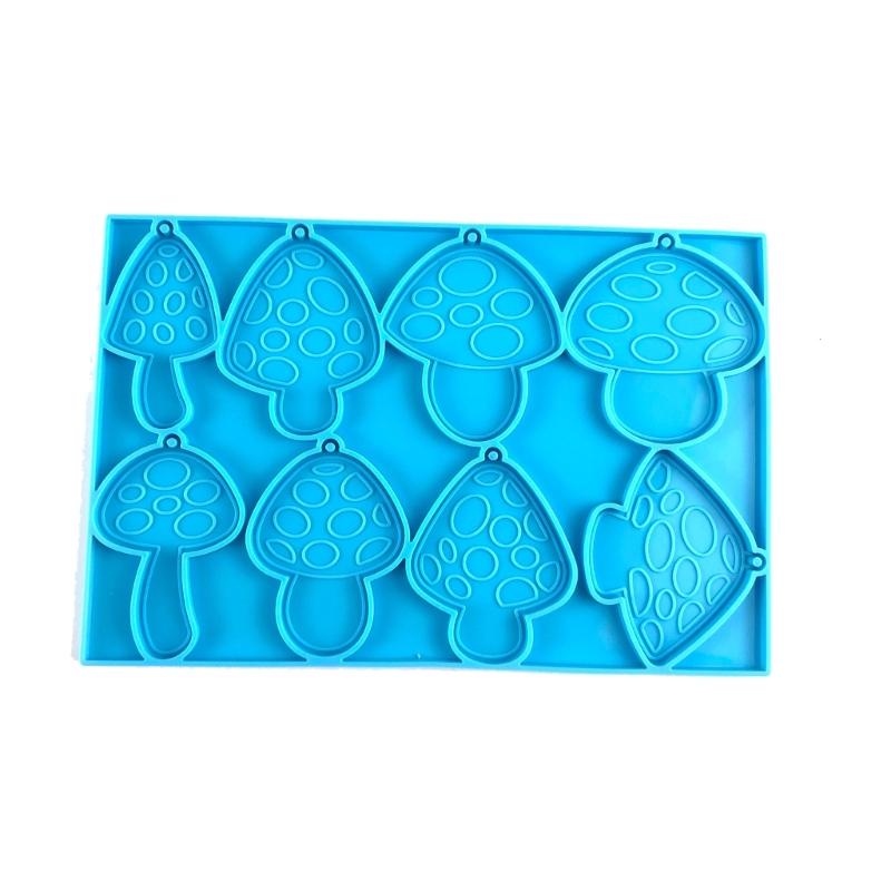 

Pendant Molds Keychain Jewelry Mold Mushroom Shape Silicone Keychain Mold Silicone Material Hand-Making Tool for Pendant 1 синій