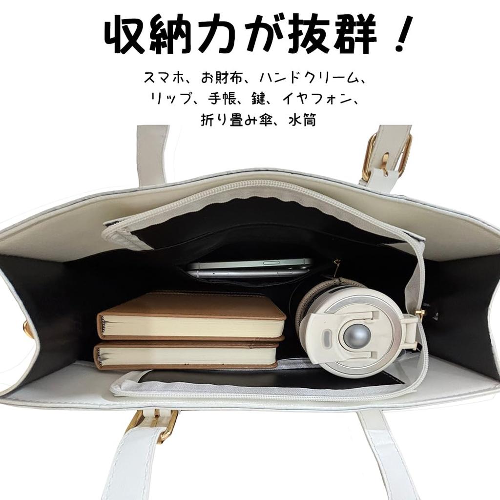 [bealight] Ita Bag Tote Bag, A4 Size, Stylish Ita Bag, Shoulder Bag, Transparent Tote Bag, Zippered, Large, Leather, Black, Perfect for Fan