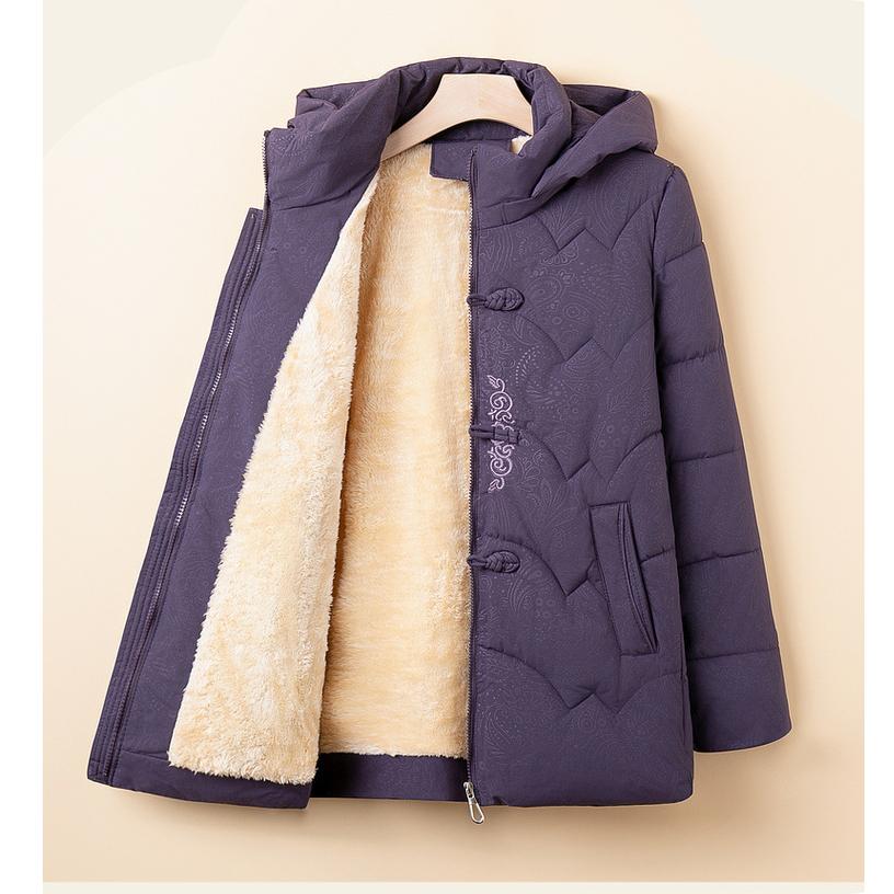 Grandma Winter Down Padded Jacket Ladies Hooded Thick Padded Jacket Jacket Fashion Warm Padded Jacket