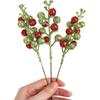 5/10Pcs Christmas Red Green Artificial Berry Bouquet - Xmas Tree Ornaments, Home Decor & New Year Party Supplies