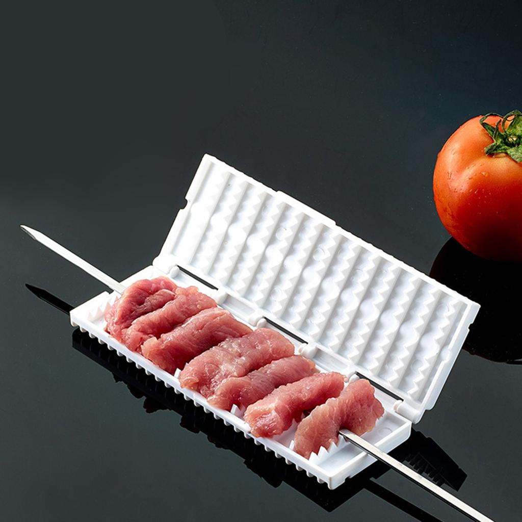 Multifunction Barbecue Meat Skewer Machine Quick Portable Meat Skewer Box Easy Skewer Tools Novel Meat Kebab Maker