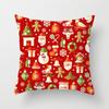 Merry Christmas Printed Red Pillowcase  Style Cushion Cover Home Sofa Decor Throw