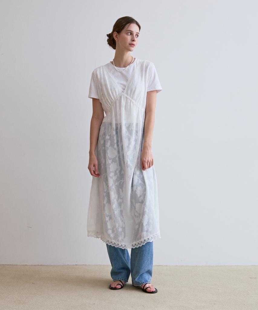 ODER Lace See-Through Dress - White