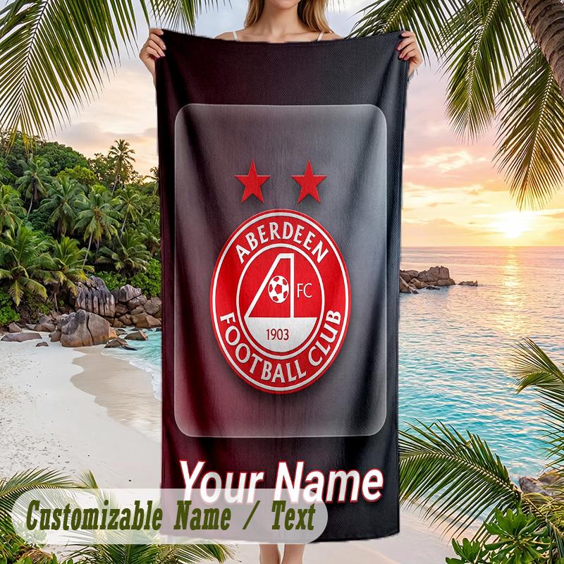 Beach Towel Aberdeen FC Print Custom Name Text Soft Towel for Swimming Pool