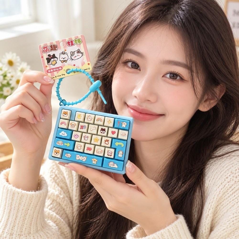 Creative Style Decompression Button Toy Cute Design Keyboard Keychain Accessories Gift